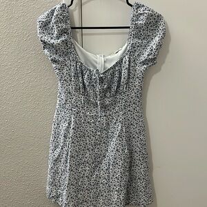 Blue Floral Mini Dress